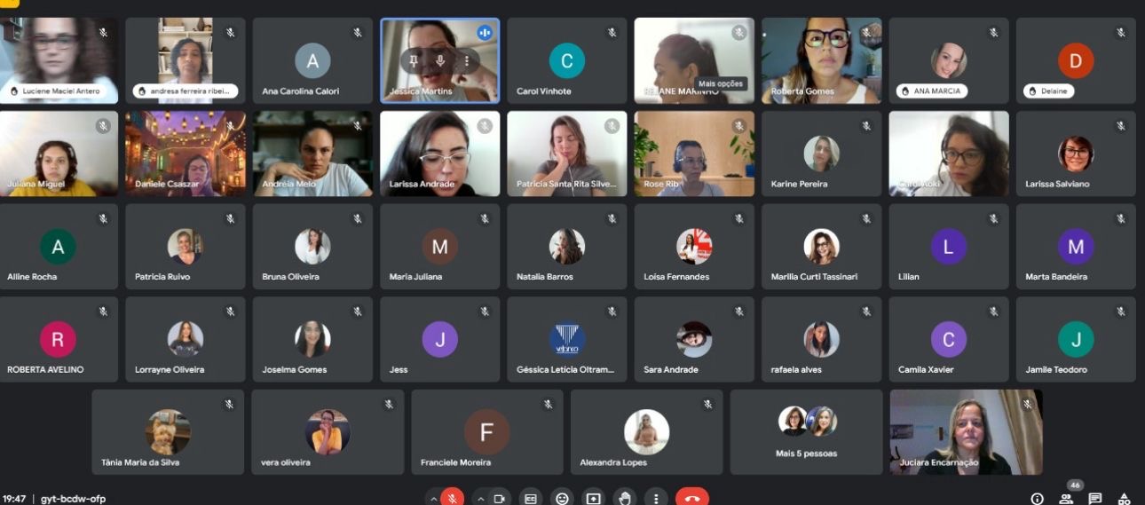 Participantes em workshop online da People Academy no Meet